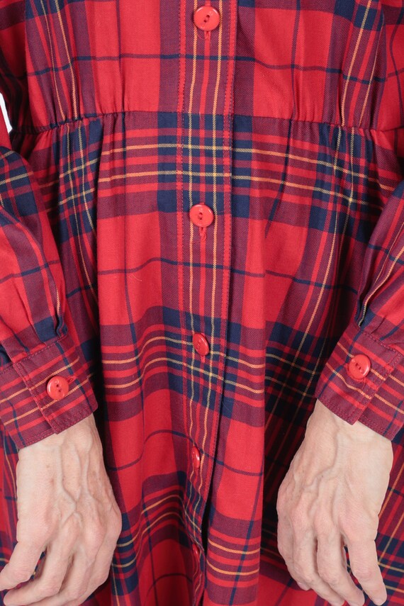 Liz Claiborne Dress/ 80s Shirtdress/ Plaid Shirtd… - image 8