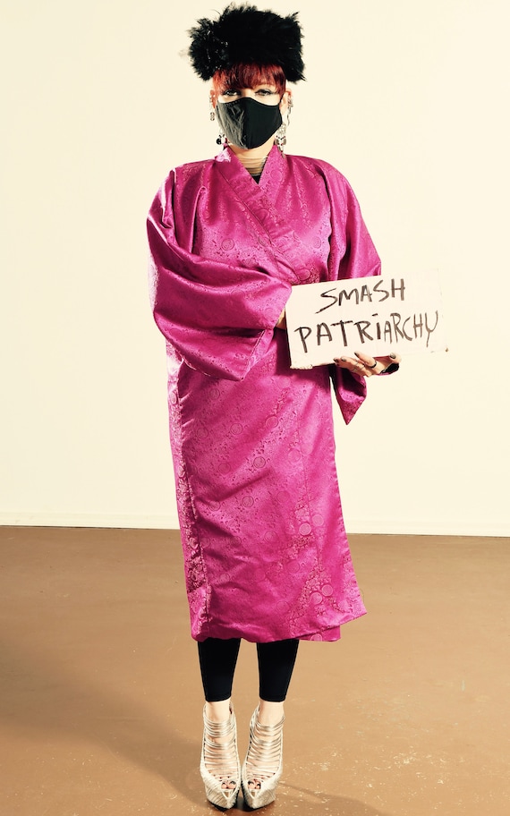 Vintage Kimono/ Fuchsia Kimono/ Pink Kimono Robe/