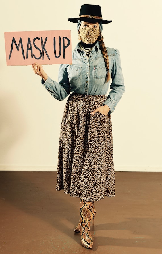 American Apparel/ Leopard Print Skirt/ Leopard Pri