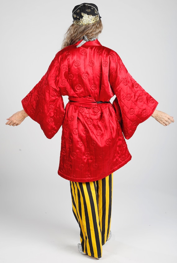 Carole Little/ Quilted Kimono/ Red Kimono/ Emboss… - image 4