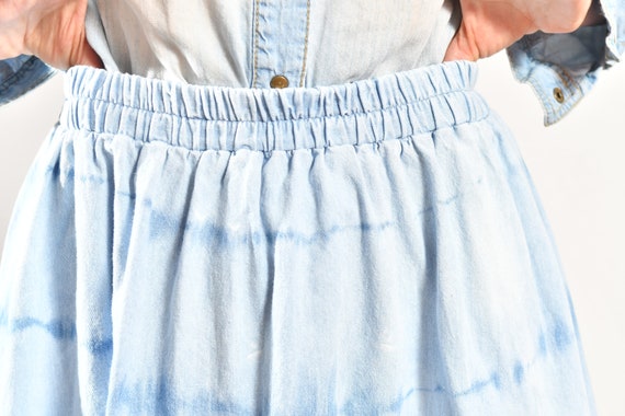 Denim Prairie Skirt/ Denim Peasant Skirt/ Tie Dye… - image 9