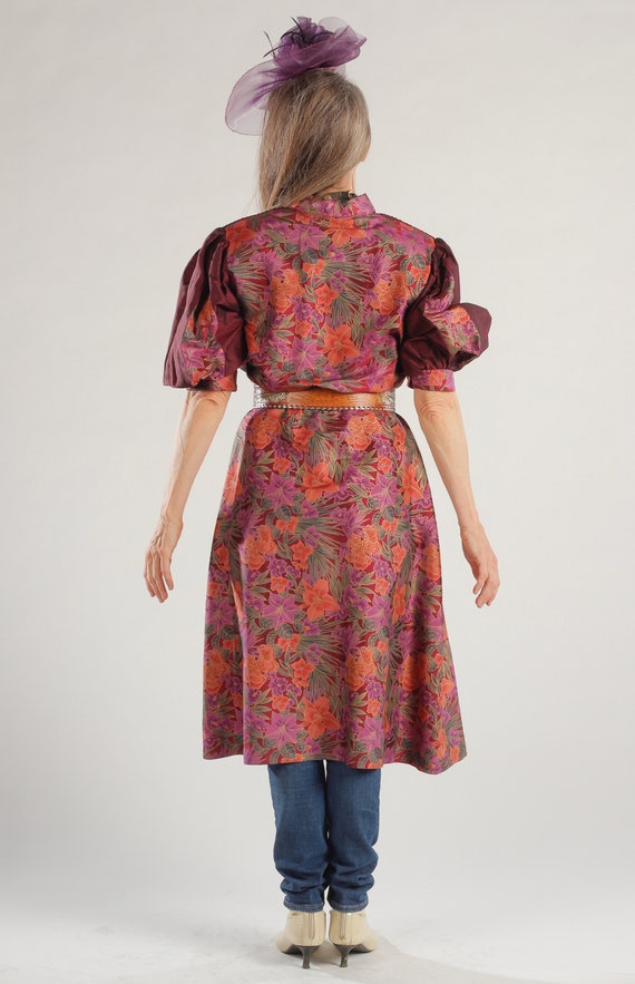 Indonesian Floral Print Dress/ 80s Floral Dress/ … - image 4