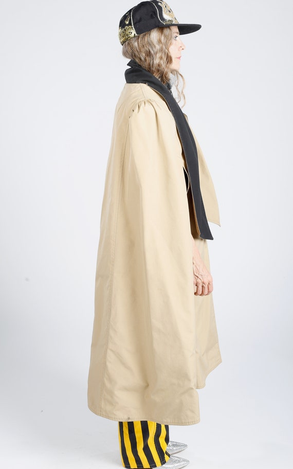 Reversible Trench Coat Cape Attached Scarf, Puff … - image 3