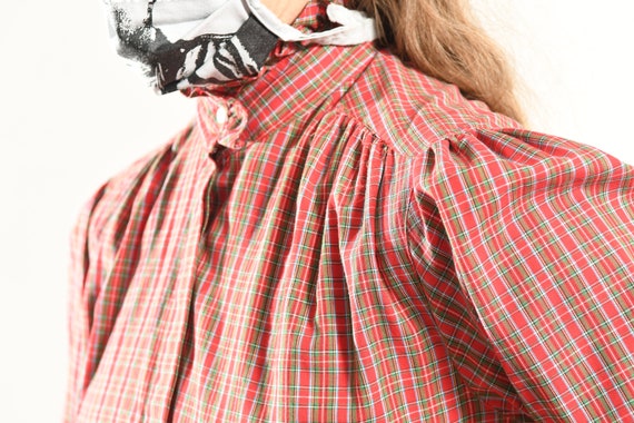 Hathaway/ Plaid Victorian Blouse/ Victorian Plaid… - image 7