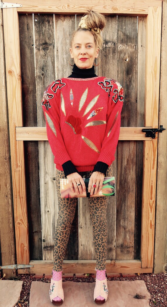 Red sequin sweater 2025