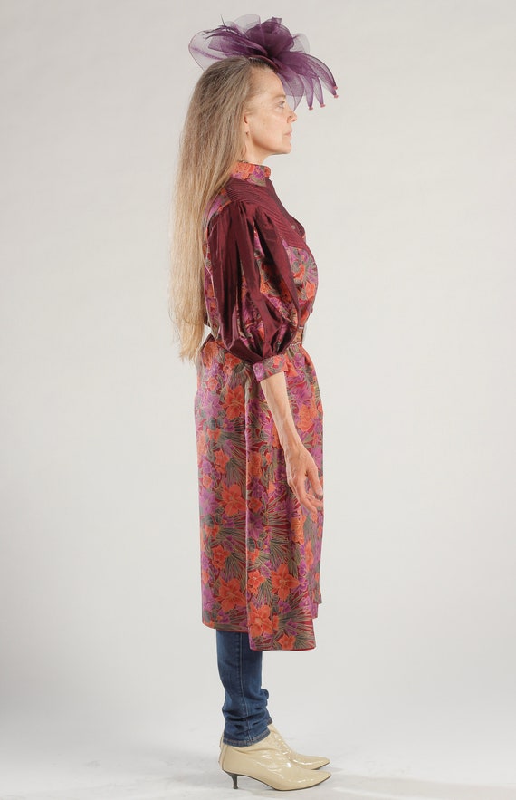 Indonesian Floral Print Dress/ 80s Floral Dress/ … - image 3