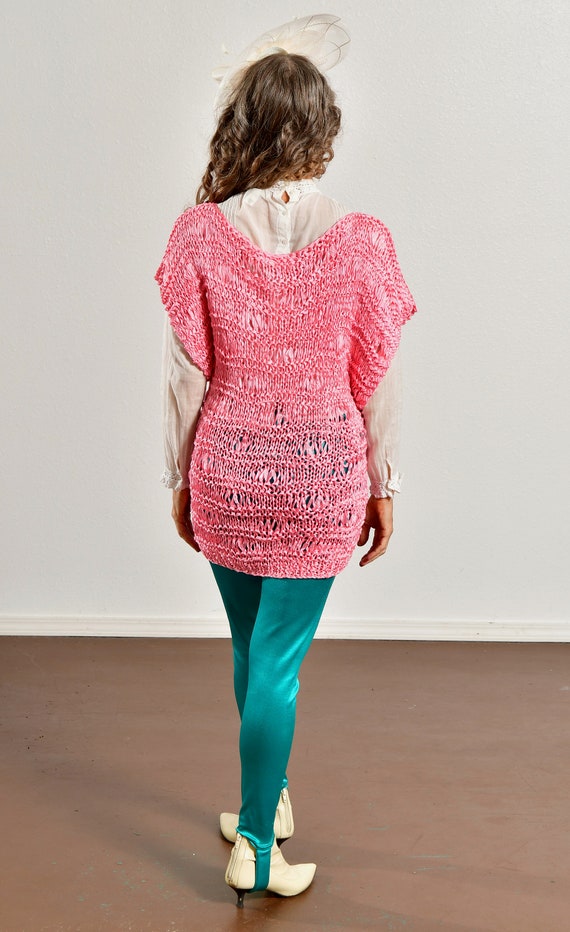 Hand Knit by J.R.Gould/ Pink Ribbon Sweater/ Pink… - image 4