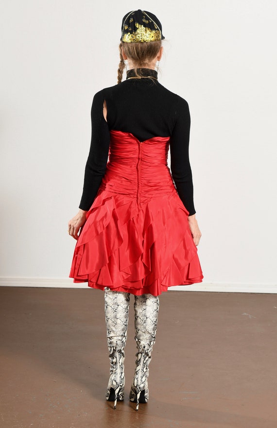 TADASHI/ Tadashi 80's Dress/ Red Strapless Party … - image 5