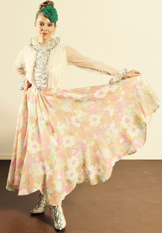 Cotton Floral Prairie Skirt/ Tulip Skirt/ Floral T
