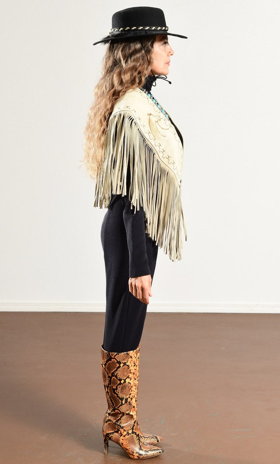 Leather Fringe Cape, Tooled Leather Purse, Calvin… - image 5