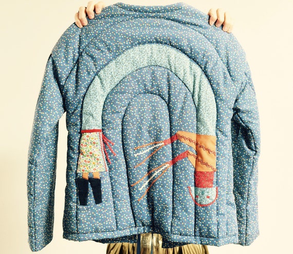 Quilted Jacket/ Quilted Coat/ Patchwork Coat/ Folk