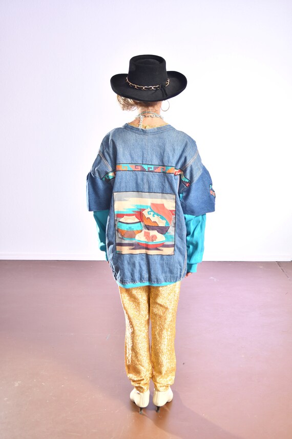 SouthWest Denim Jacket/ 80's Southwest Denim Jack… - image 4