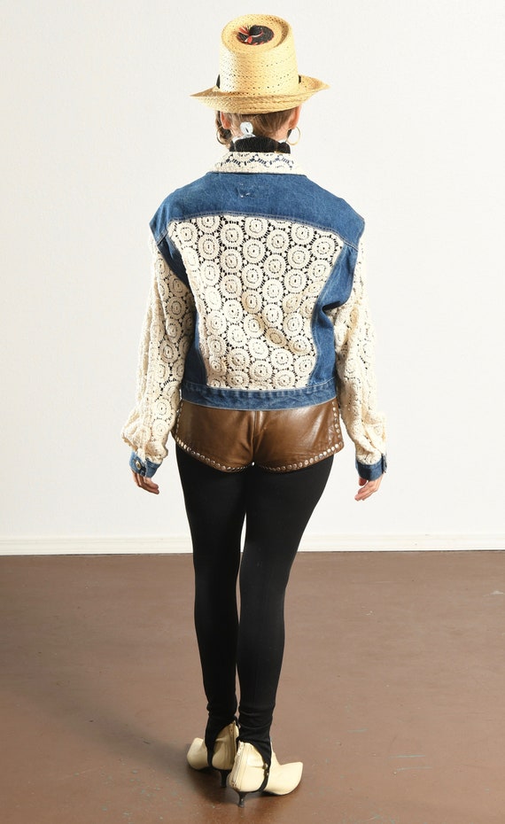 Cache/ Denim Jacket/ Denim Crochet Jacket/ Altere… - image 4