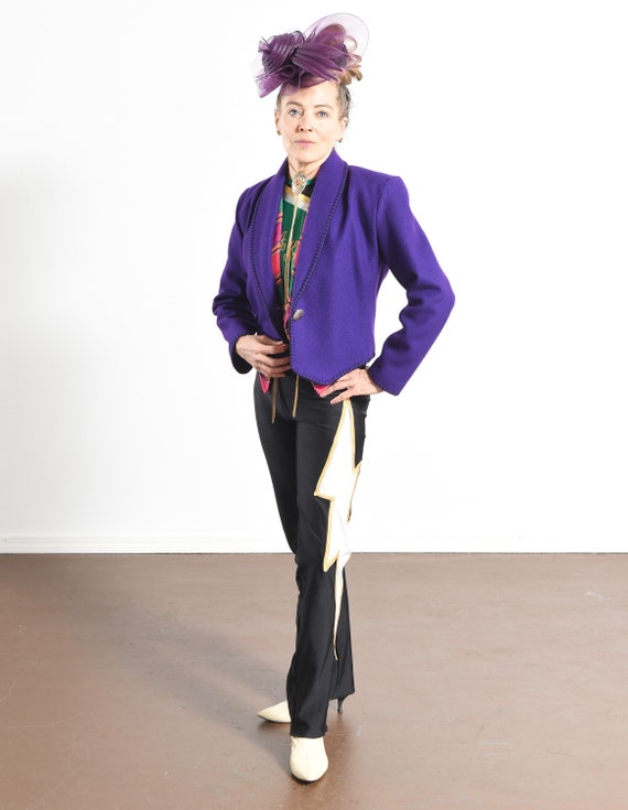 Western Purple Wool Coat/ Southwest Cropped BLaze… - image 6