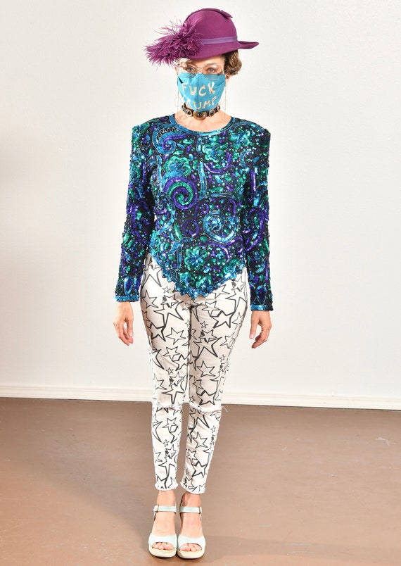 Laurence Kazar/ Laurence Kazar Sequin Top/ Mermai… - image 3