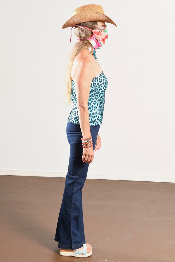 DAWN JOY/ Leopard Print Tube Top/ Blue Leopard Pr… - image 4