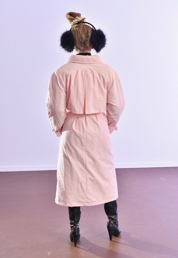 80's puffer coat/ Pink Puffer Coat/ Winter Trench… - image 4