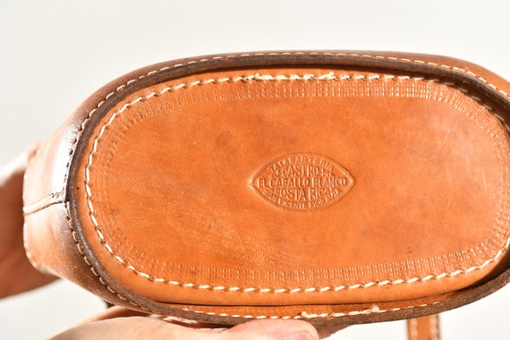 Vintage Embossed Leather Bucket Purse/ Tooled Lea… - image 9