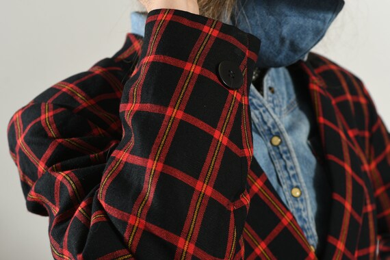 80's Double Breasted Plaid Blazer, Preppy School … - image 9