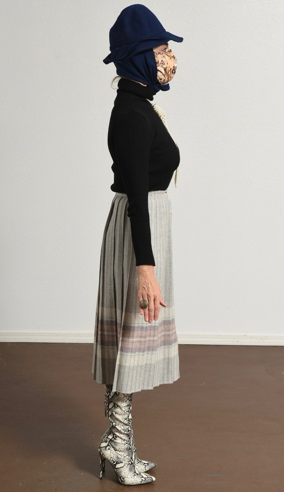 Clyde/ Wool Pleated Skirt/ Gray Pleated Skirt/ Pl… - image 4