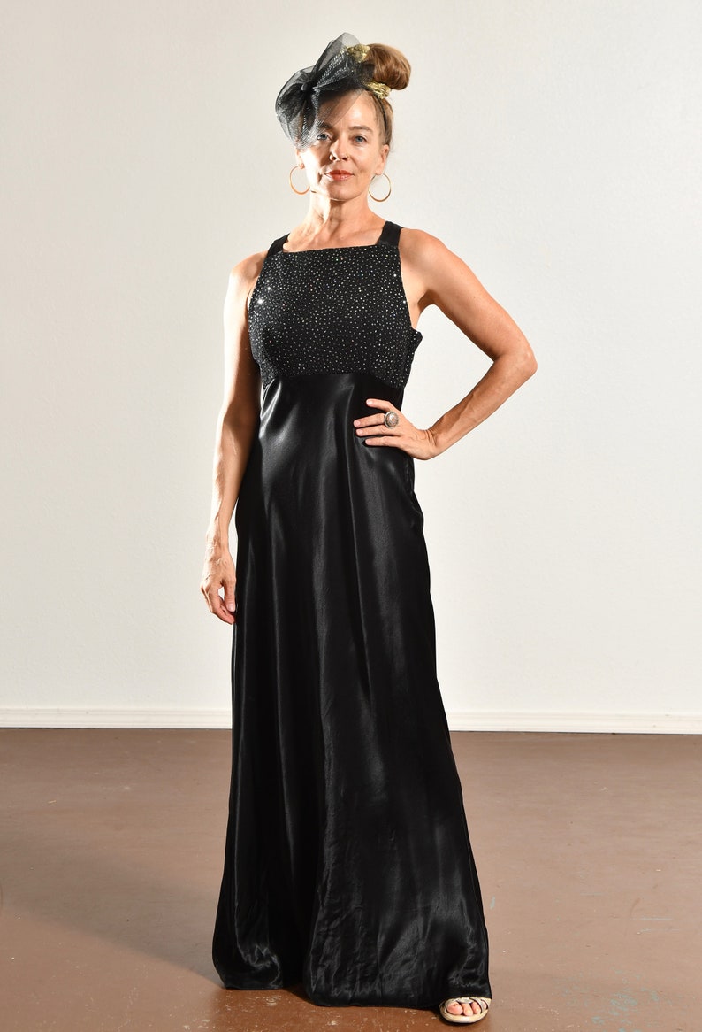 90er Jahre Kate Moss Kleid / 90er Jahre schwarz Abendkleid ...