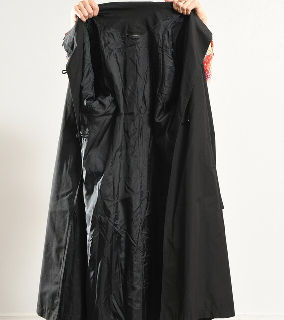80's Black Trench Coat, Big Shoulder, Puff Sleeve… - image 9
