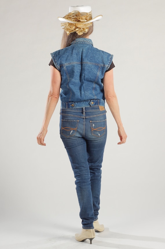 Appeal/ Denim Vest/ Denim Embroidered Vest/ Denim… - image 4