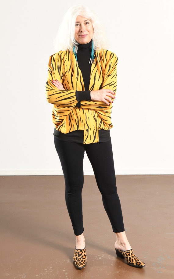 90's Animal Print Sweat-Zhirt/ Zebra Print Cardig… - image 3