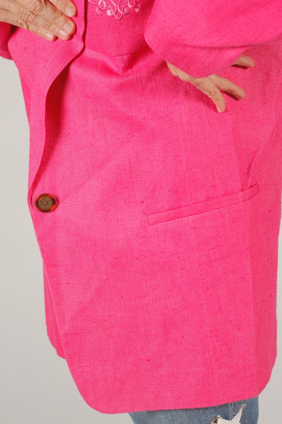 Harrace Wallis/ Pink Linen Blazer/ Insignia Blaze… - image 8