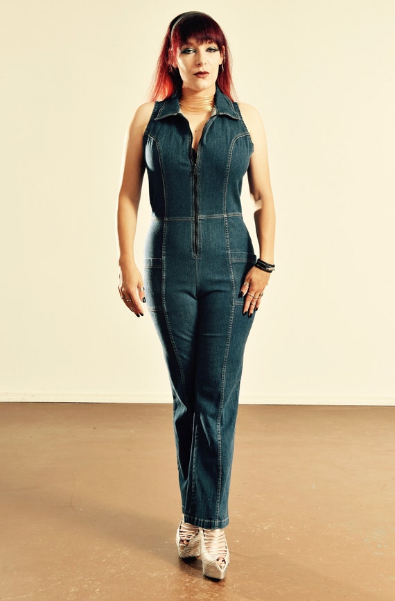 vintage jean jumpsuit