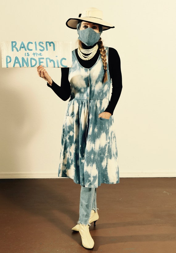 Willowbend/ Vintage Denim Jumper Dress/ Denim Jump