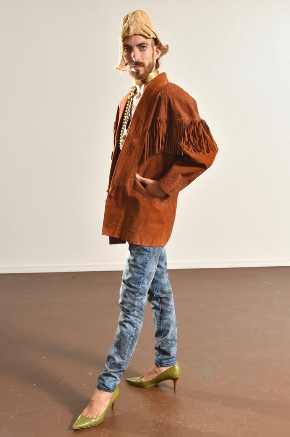 Vintage Suede Fringe Jacket 70 s Fringe Jacket Leop Gem