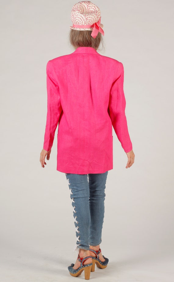 Harrace Wallis/ Pink Linen Blazer/ Insignia Blaze… - image 5