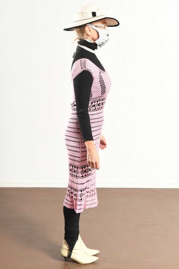 Hugo Buscati Collection/ Pink Crochet Dress/ Croc… - image 4