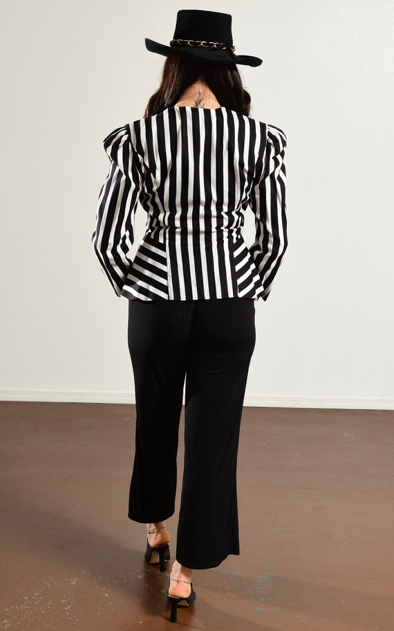 Donna Morgan/ 80's Striped Shirt/ 80's Striped Ja… - image 4