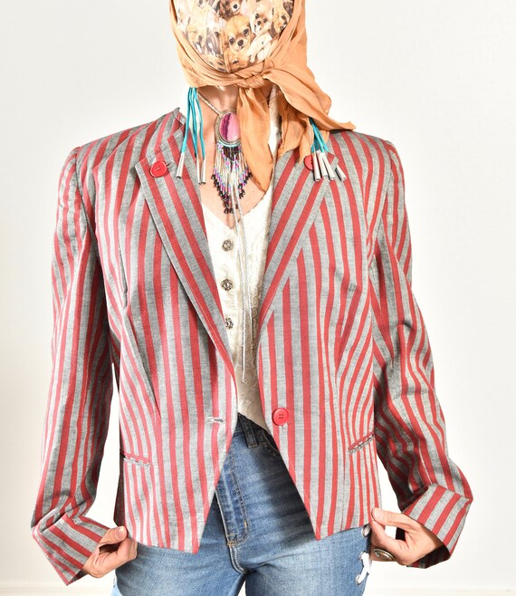 Giorgio Sant'Angelo/ Candy Striped Blazer/ Croppe… - image 6