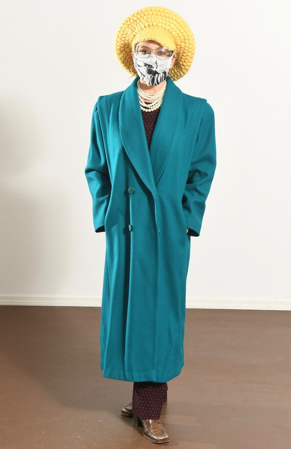 Karessa Wool Coat/ 80's Wool Dress Coat/ 80's Woo… - image 2