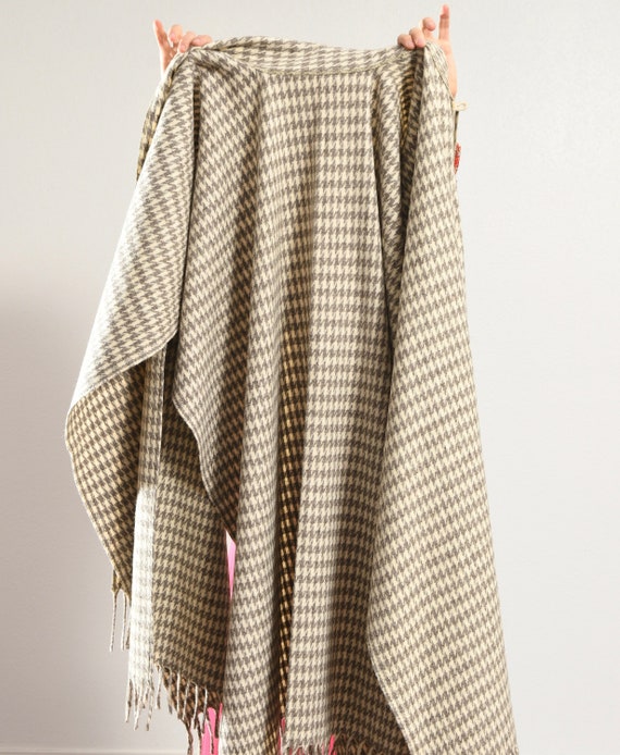 Houndstooth Wool Cape/ Houndstooth Cape/ Wool Fri… - image 10