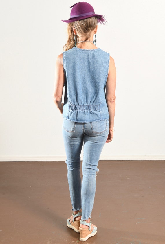 Saint Germain Paris/ Denim Vest/ 80's Denim Vest/… - image 4