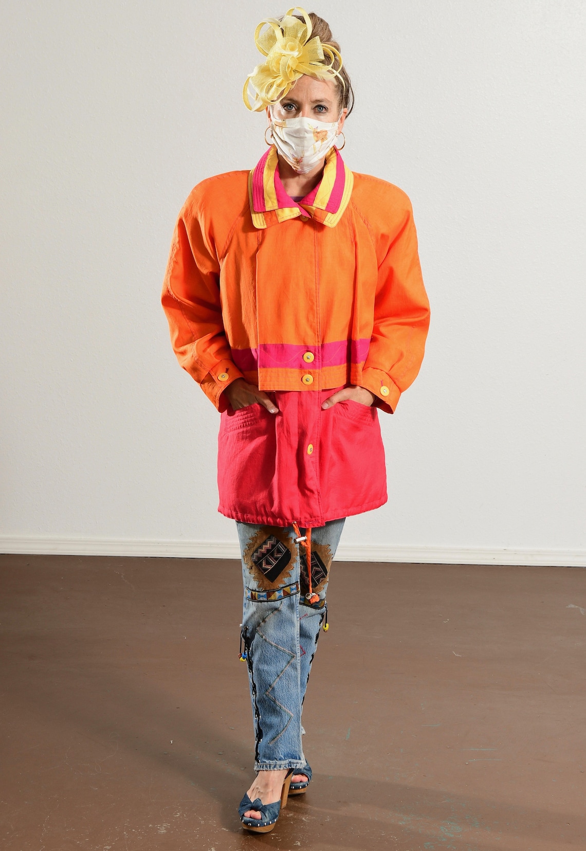 J Gallery/ 80's Anorak Jacket/ 80's Rave/ Hot Pink Etsy
