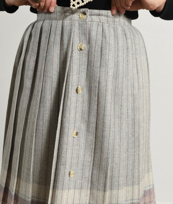 Clyde/ Wool Pleated Skirt/ Gray Pleated Skirt/ Pl… - image 7