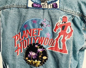 Planet Hollywood Moscow Denim Jacket/ Planet Hollywood Jean Jacket/ Planet Hollywood 90's Denim Jacket/ Size L