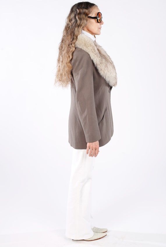 Evan Picone/ Fur Collar Coat/ Fur Collar Blazer/ … - image 4