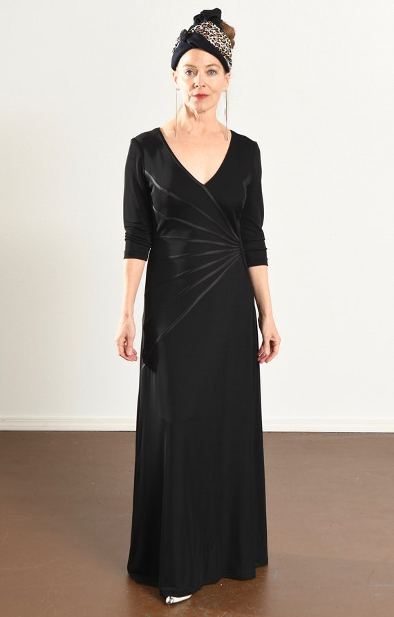 TADASHI Dress/ Tadashi Black Evening Dress/ Poly … - image 2