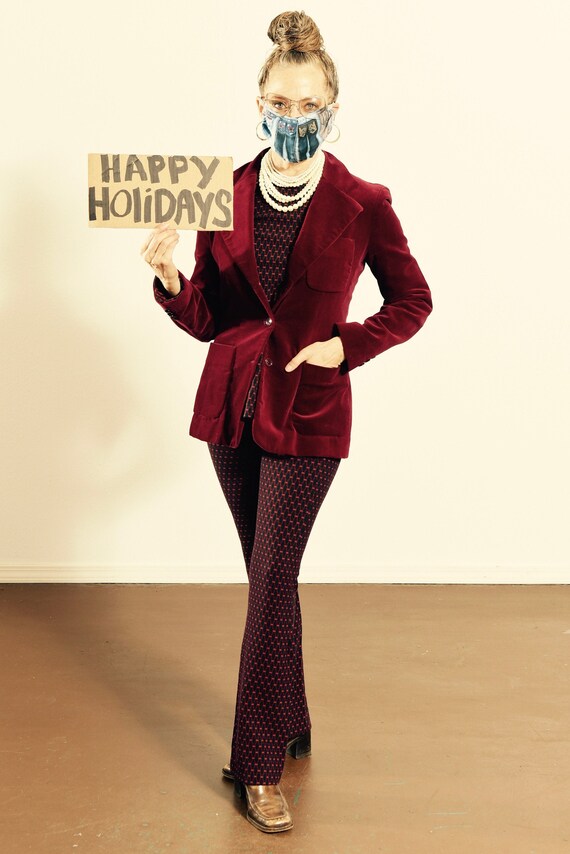 JH Harry's Santa Fe/ Vintage Velvet Blazer/ Burgun
