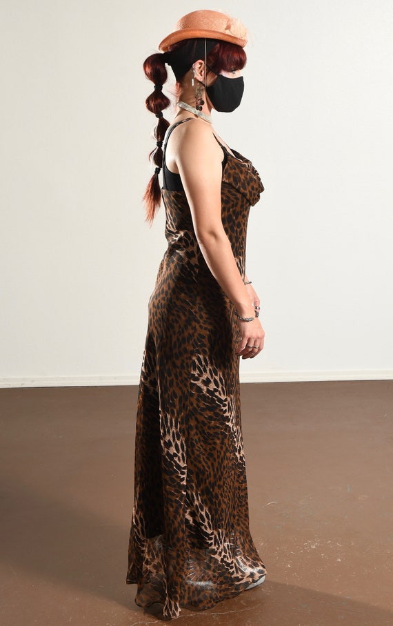 ONYX Nite/ 90's Slip Dress/ Leopard Print Chiffon… - image 5