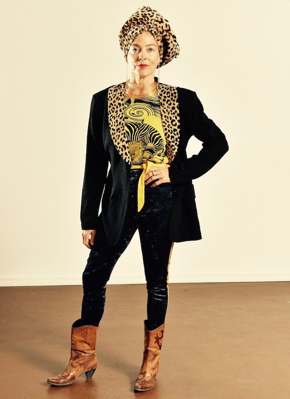 Casual Corner/ Vintage Leopard Print Blazer/ 90's