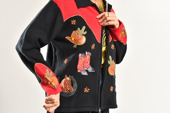 TIARA International Novelty Sweater/ Cowboy Cardi… - image 6