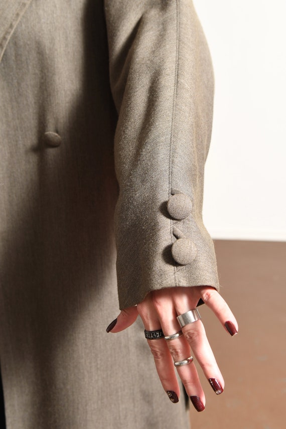 London Fog Trench Coat/ Olive Wool Trench Coat/ W… - image 7
