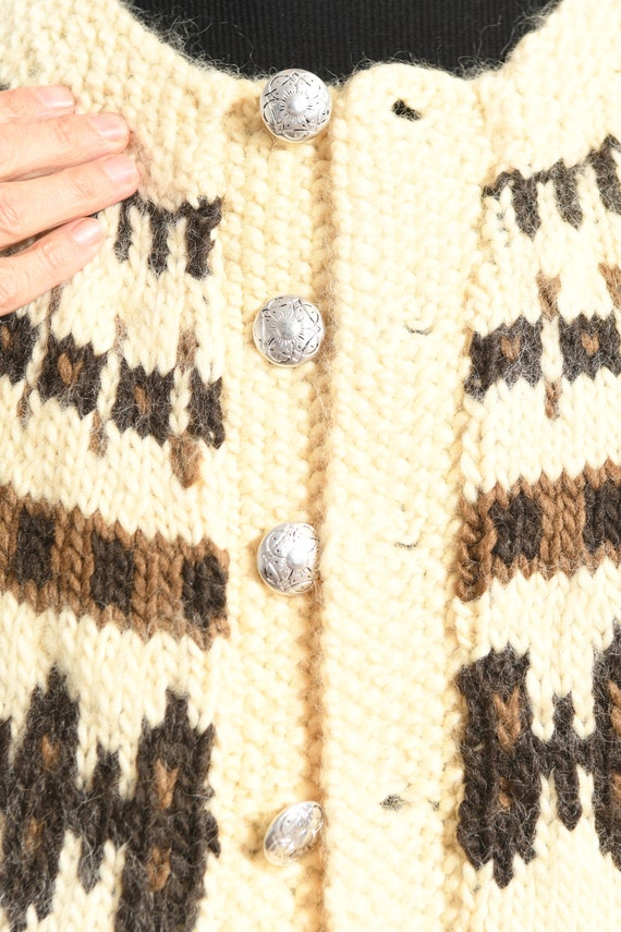 Hand Knit Fair Isle Cardigan/ Norwegian Cardigan/… - image 8